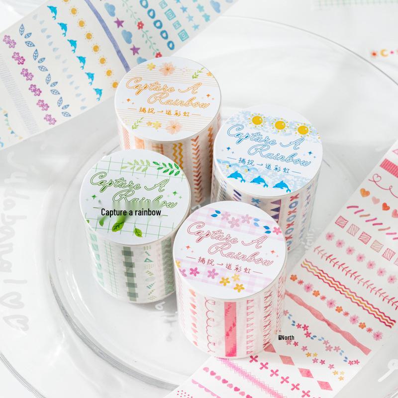Rainbow Die Cut & Washi Tape Divider - Fresh Journal Decoration Stickers