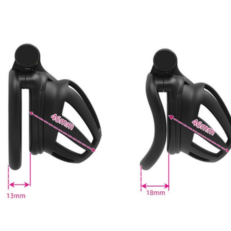 Removable Male Chastity Cage Device Lock Belt Set Flat And Curved Rings ABS Material Metal Lock Training Urethral Opening
