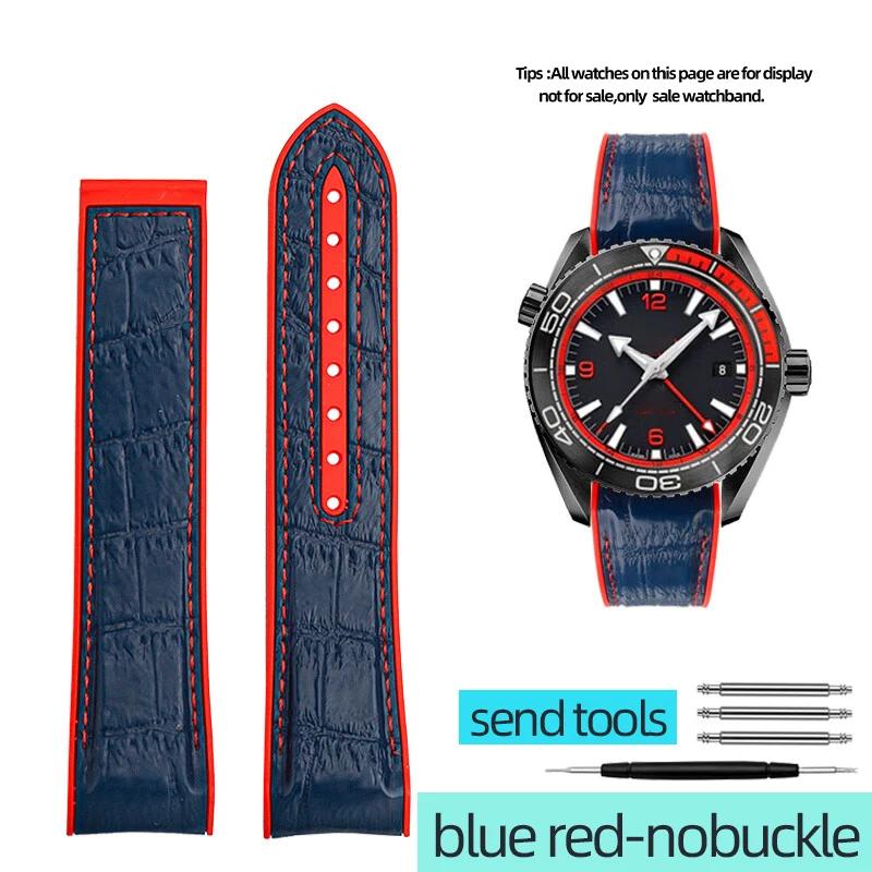 20MM 22MM Wysokiej Jakości Silikonowy Pasek Do Zegarka Dla OMEGA SEAMASTER 300/600 Pomarańczowy Tłoczony Pasek Wodoodporny I Odporny Na Pot