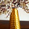 Metal Gold Hammered Flower Vase for Living Room Decoration Items for Bedroom Office Table Centerpiece Vase for Flowers, 9 Inch (Without Flowers)