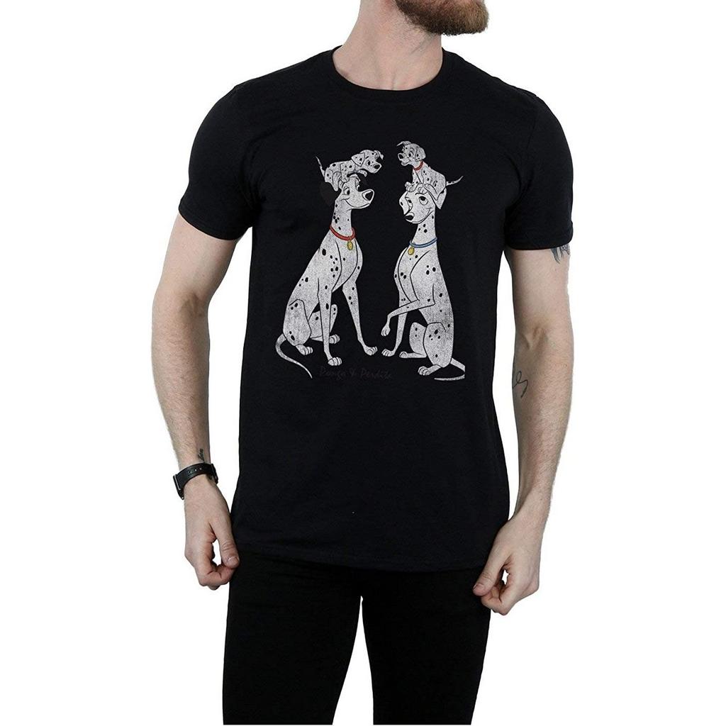 101 Dalmatians Pongo og Perdita bomull T-skjorte for menn