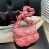 Cotton Shoulder Bag For Women Waterdrop Shape With Zipper Closure For Daily Use