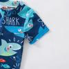 Kids Boys Summer Swimsuit Casual Shark Printed Short Sleeve Zipper Jumpsuit Swimwear Beachwear