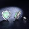 S Blue and White Green Orange Purple Triangle + White Diamond Women's Versatile Earrings