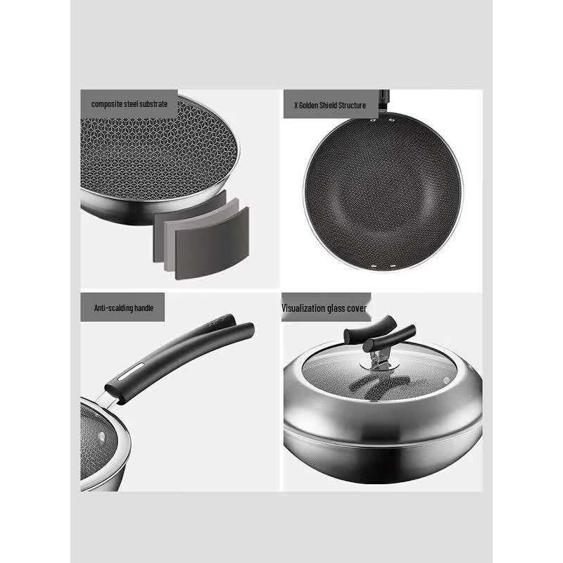 Supor 316L Stainless Steel Honeycomb Wok