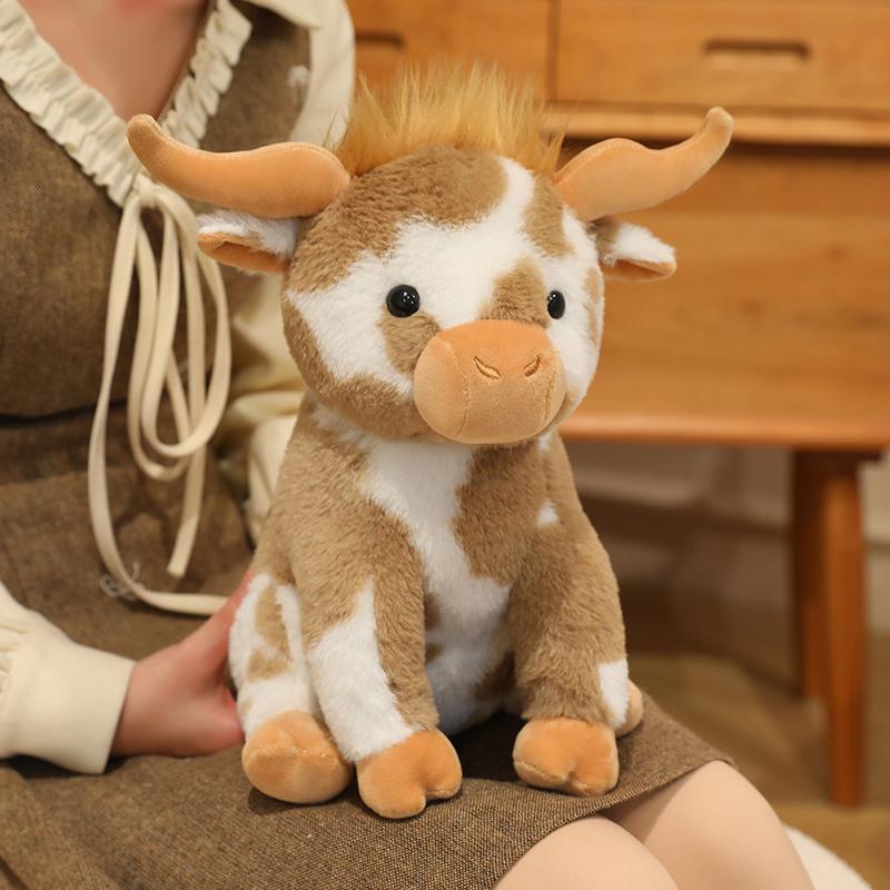 Treasuringu New Highland Cattle Stuffed Toys Highland Cow Plush Toy Soft Animals Fluffy Doll Birthday Gift For Kids