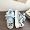 2 new original ice blue leopard print platform bread shoes versatile retro student casual board shoes women