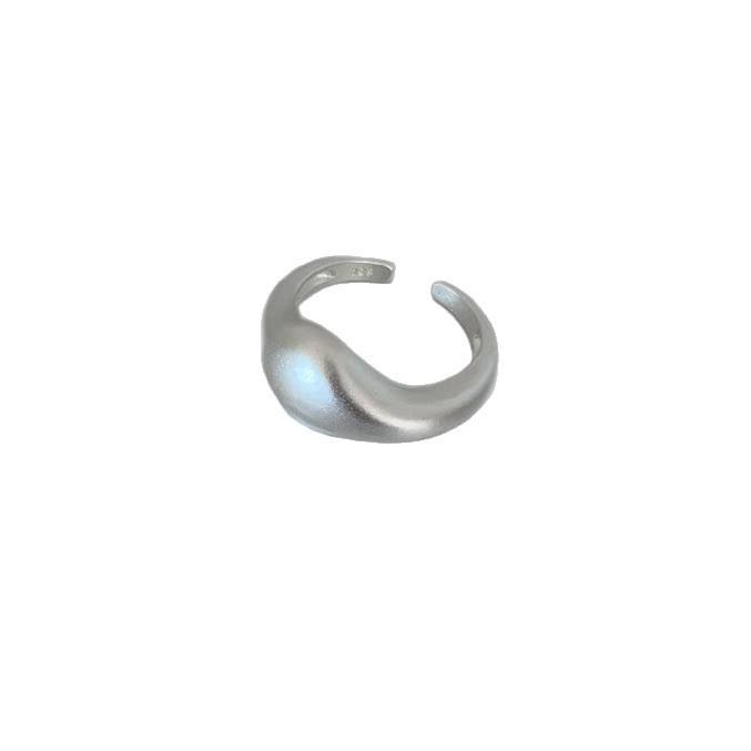 Matte Brushed Open Ring - Simple, Cold Style, Versatile Design.