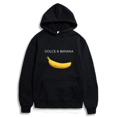 Sweter męski i damski z nadrukiem Banana Fun Modny polarowy pulower Wygodna uliczna bluza z kapturem na co dzień Sportowa kurtka