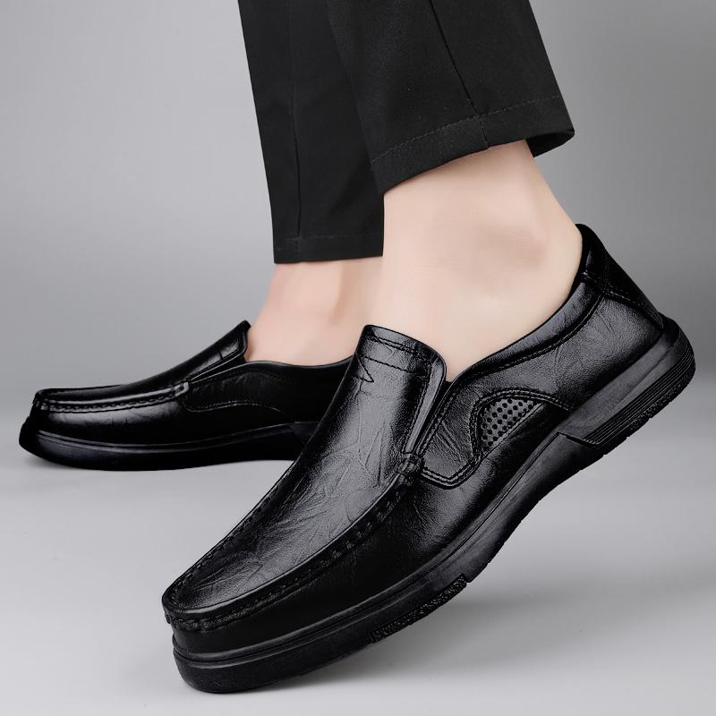 Fashion New Casual Male Dress Shoes Handmade Men Business Shoes Men's High Quality Genuine Leather Loafers Moccasins Walking Men Flats