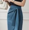 Fashion Spring And Summer Fashion Bandage One Step Hip Skirt Women Clothes Blue Black Skirts Formal