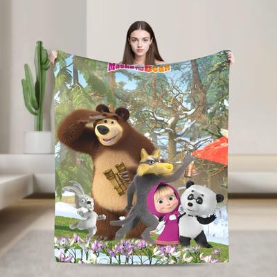 M-Mashas and B-Bears Blanket Multi-size Soft and Lightweight  Throw Blankets for Couch Sofa and Bed