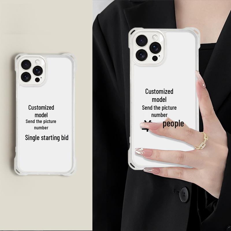 

iPhone 15 Pro Max Transparent Four-Corner Drop-Proof Case with DIY Plus Pattern iPhone 8