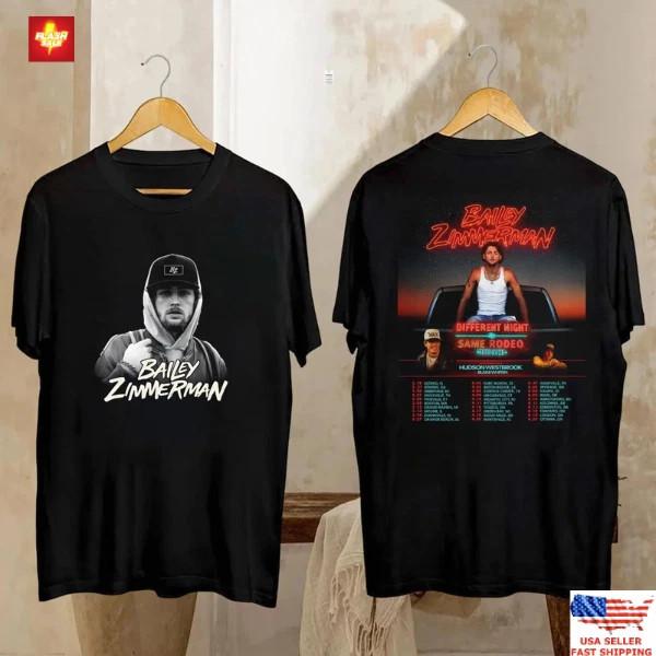 Bailey Zimmerman Tour 2026 Shirt, Bailey Zimmerman Different Night Same T-Shirt XL