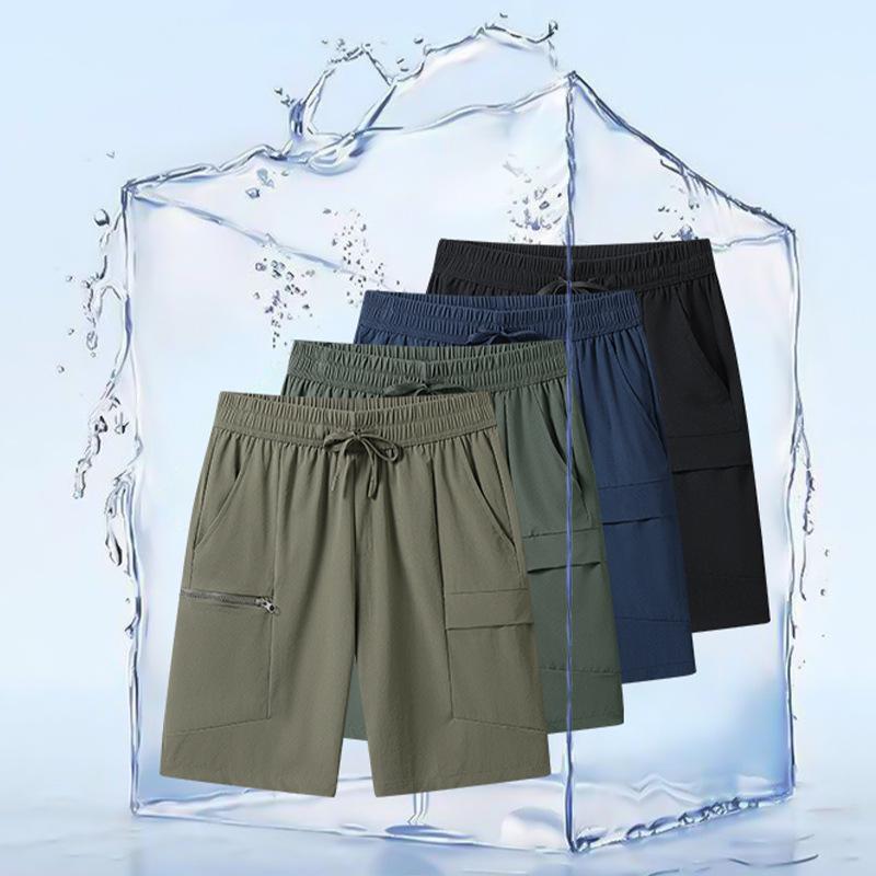 

2025 Men s Plus Size Ice Silk Cargo Shorts: L-8XL, Summer Sports Style 2XL хаки