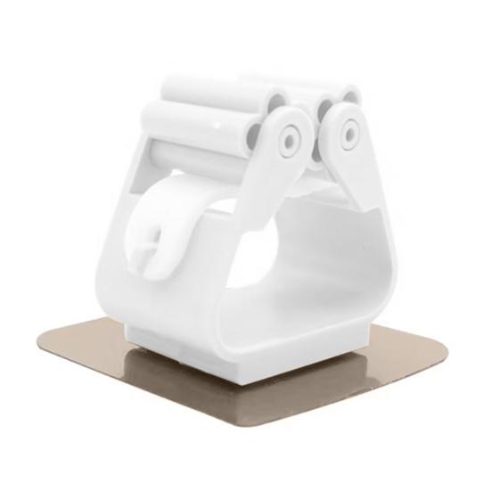 10Pcs Mop & Broom Plastic Holder with Strong Adhesive Traceless Punch-free Non-slip Support Hook Wall Mounted Bathroom Kitchen Mop Storage Hanger