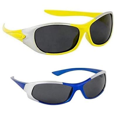 Ochelari de protecție pentru copii Dervin pentru ochelari de soare sport pentru băieți și fete - Combo de 2 (3-6 ani, galben, albastru)