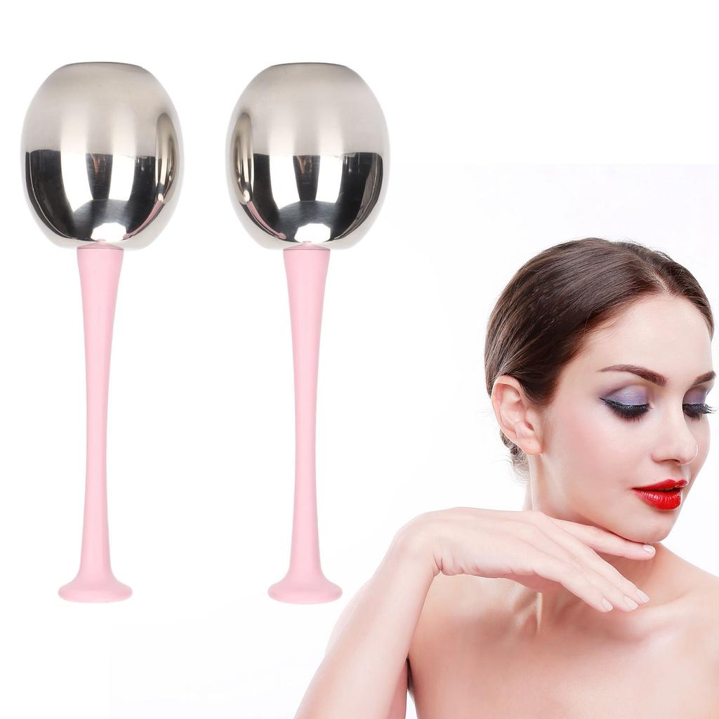 2pcs Facial Ice Globes Stainless Steel Facial Massage Reduce Puffiness Eliminate Fine Lines Ice Globes for Facial Skin Care