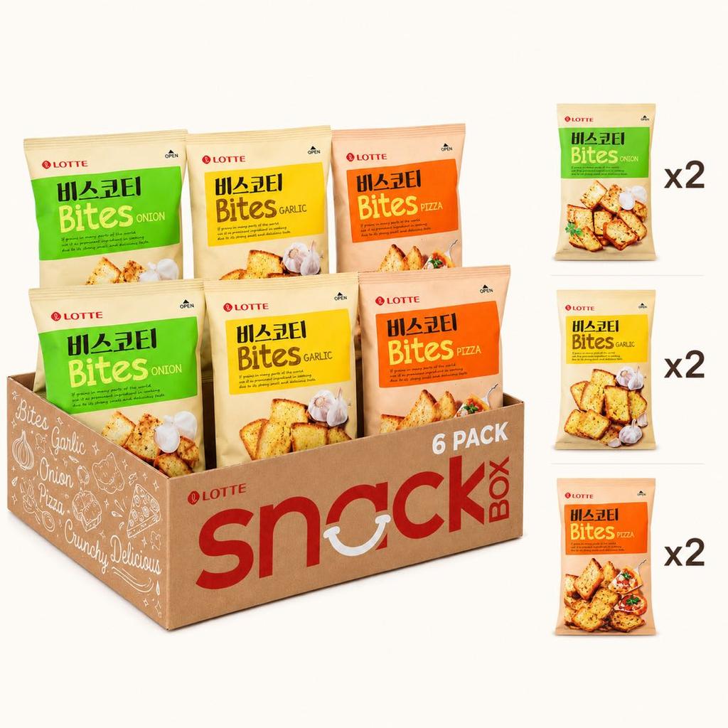 Lotte Toasted Bread Slices Casual Snacks  70g 3 flavors 6pack