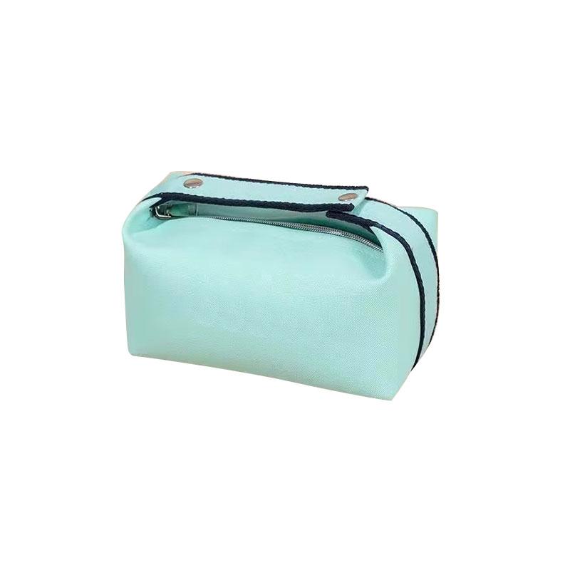Large Capacity Makeup Bag Fashion Portable Travel Storage Cosmetic Cases Zipper Solid Color High-Value Handheld