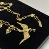 Elegant Gold Plated Peace Bird Charm Sweater Chain 80cm Length Retro Long Necklace Jewelry For Layering Outfits