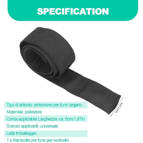 

Rope Protector,78.74in Universal Chain for 1.97in Width Cable Line