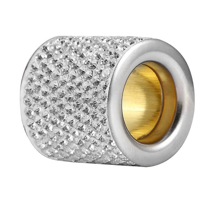 2Pcs Universal Fashion Car Headrest Collars Interior Decoration Rings Chrome Rhinestone Bling Rings Vehicle Seat Accessories