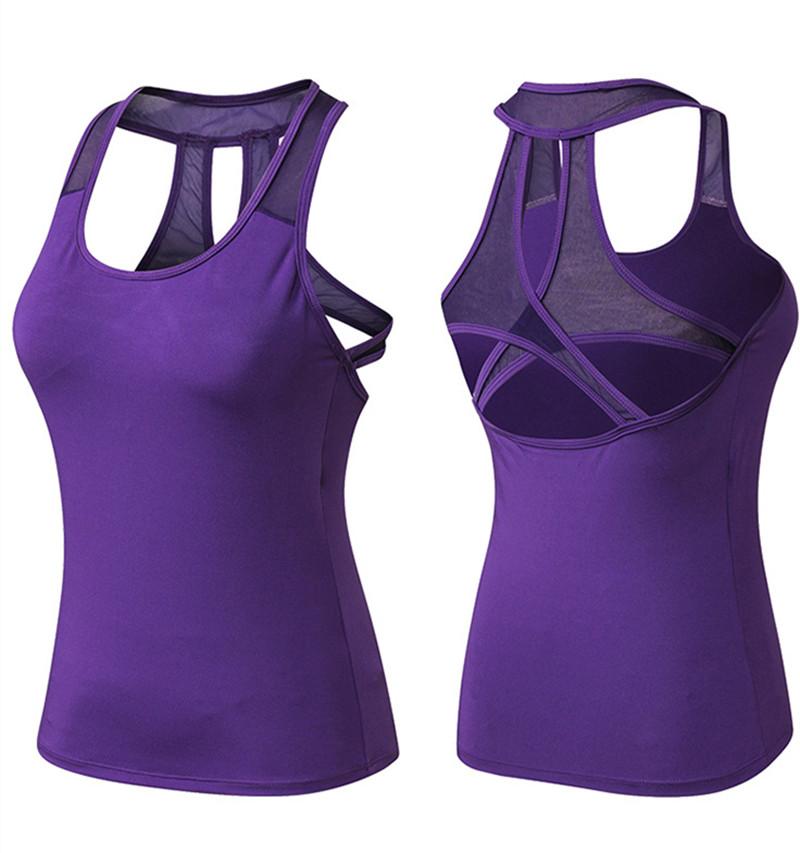 Women's Yoga Tank Tops Sports Shirt Gyms Sleeveless Vest Fitness Fitness Gyms Bodybuilding Clothing Tops