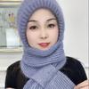 Scarf Integrated Hat Winter Women's New Scarf Hat Warm Knitted Headgear Plush Thickened Wool Hat Knitted Hat
