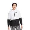 Nike Zip-Up Hooded Long Sleeve Woven Color Block Logo Jacket Spring Women Jackets White DX3378-102