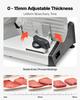 Meat Slicer, 200W Electric Deli Slicer Machine with 190 Mm Sharp Blade, Home Meat-Slicer with 70-100 RPM Slicing Speed, 0-15 Mm Adjustable Thickness,