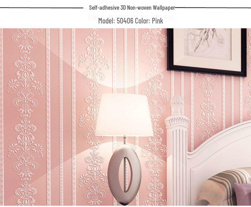 Eco-Friendly Mold-Proof Non-Woven 3D Wall Stickers: Thick, Self-Adhesive, Moisture-Resistant European-Style Wallpaper for Bedrooms and Living Rooms.
