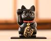 Gingado Maneki Neko Black Lacquer Right Paw Made of Lucky Good Feng Shui Takaoka Copperware Maneki Neko (Large - 16cm) Finish, Raised, Metal, Cat,