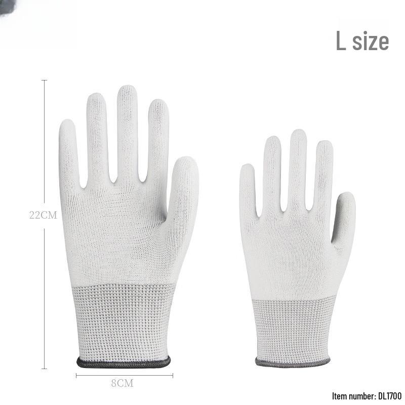 Rongzhituo 13-Gauge Weiße Nylonhandschuhe