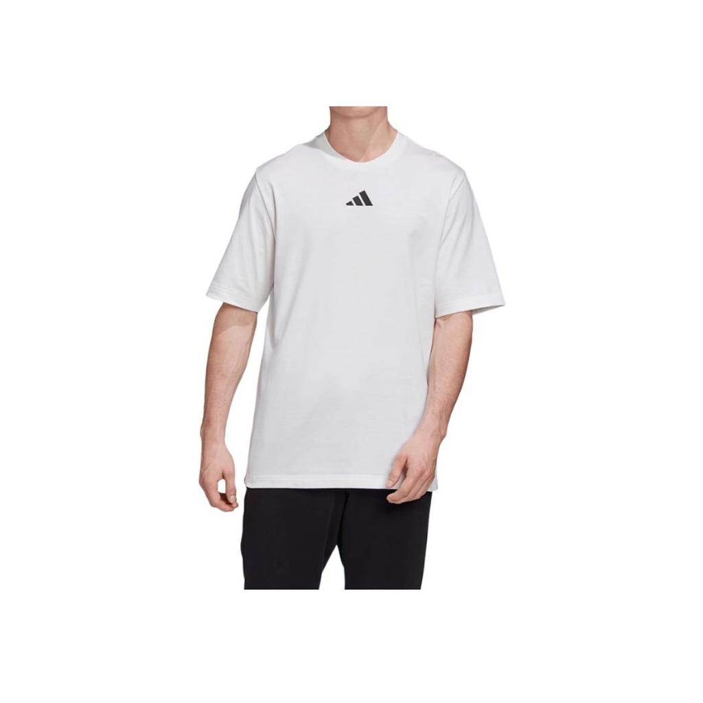 Adidas Sports Lifestyle Series Round Neck Fashion Versatile Short Sleeve T-Shirt Men Tops White GI6395