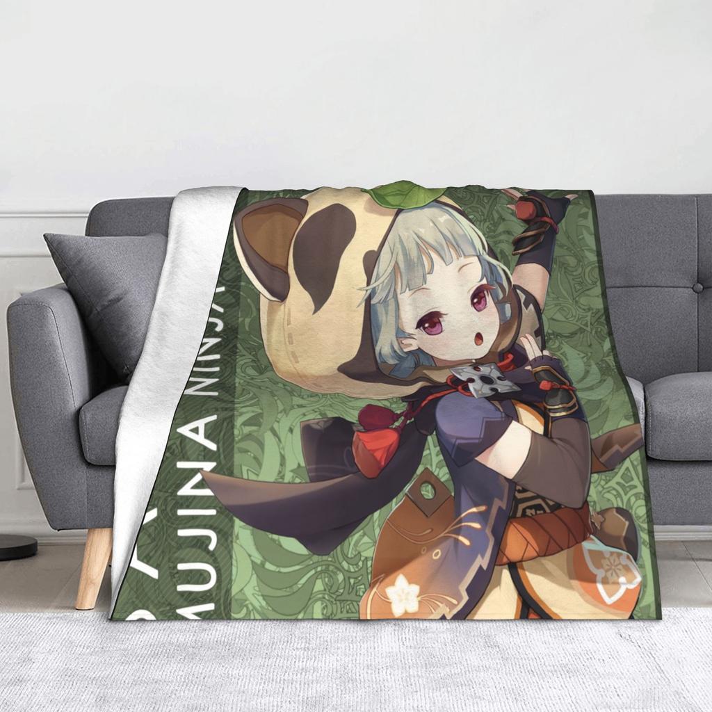 Genshin Impact Gorou Blanket Flannel Printed  Breathable Warm Throw Blankets for Bed Couch Plush Thin Quilt