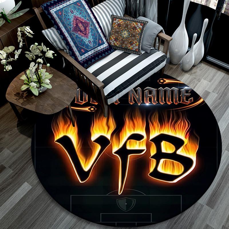 Custom Name,VfB pattern round rug,Carpet Rug for Living Room Bedroom Playroom ,Non-slip Floor Mat,Holiday Gifts and Birthday Gifts.