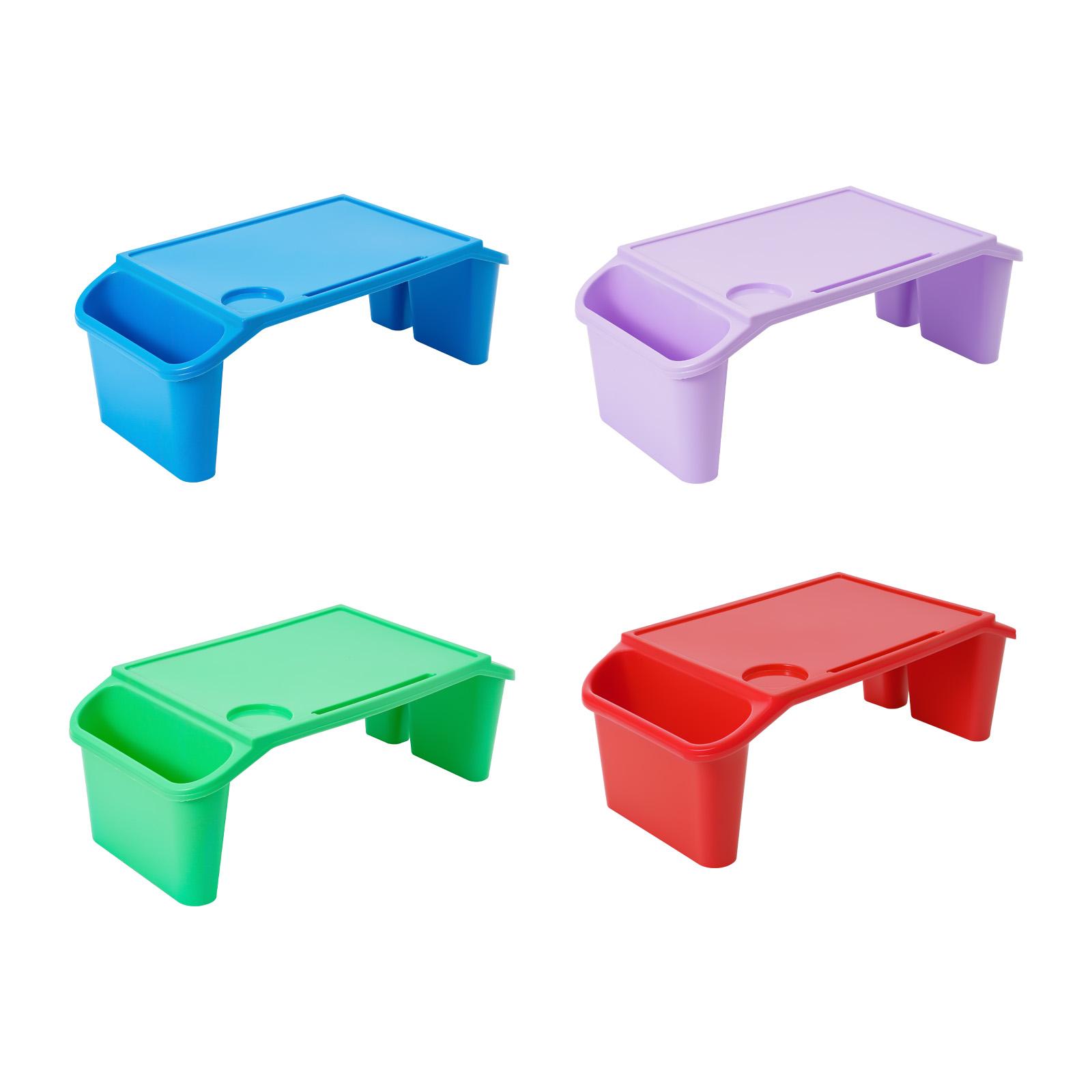 

4PCS Kids Lap Tray Desk,Portable Stackable Bed Tables with Cup Holder, for Children Eating, Drawing, Reading on Bed, Sofa, Floor разноцветный