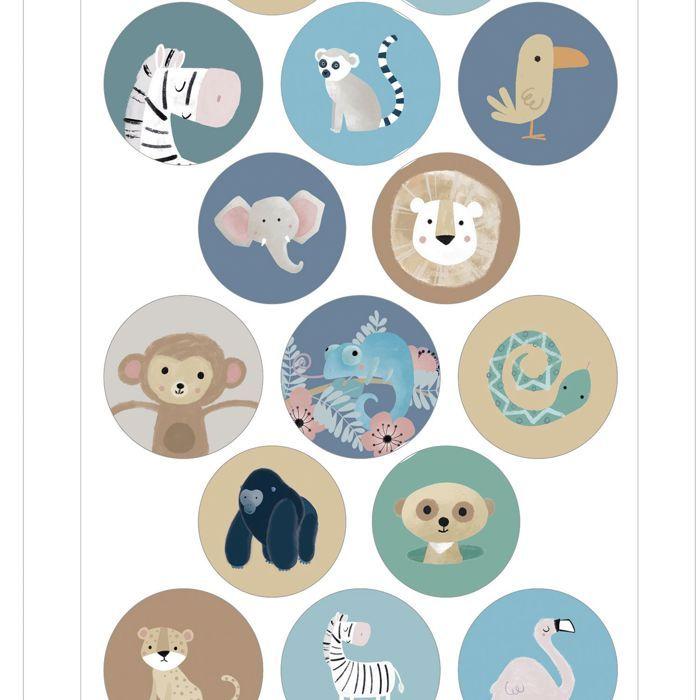 3 plaquettes de stickers safari