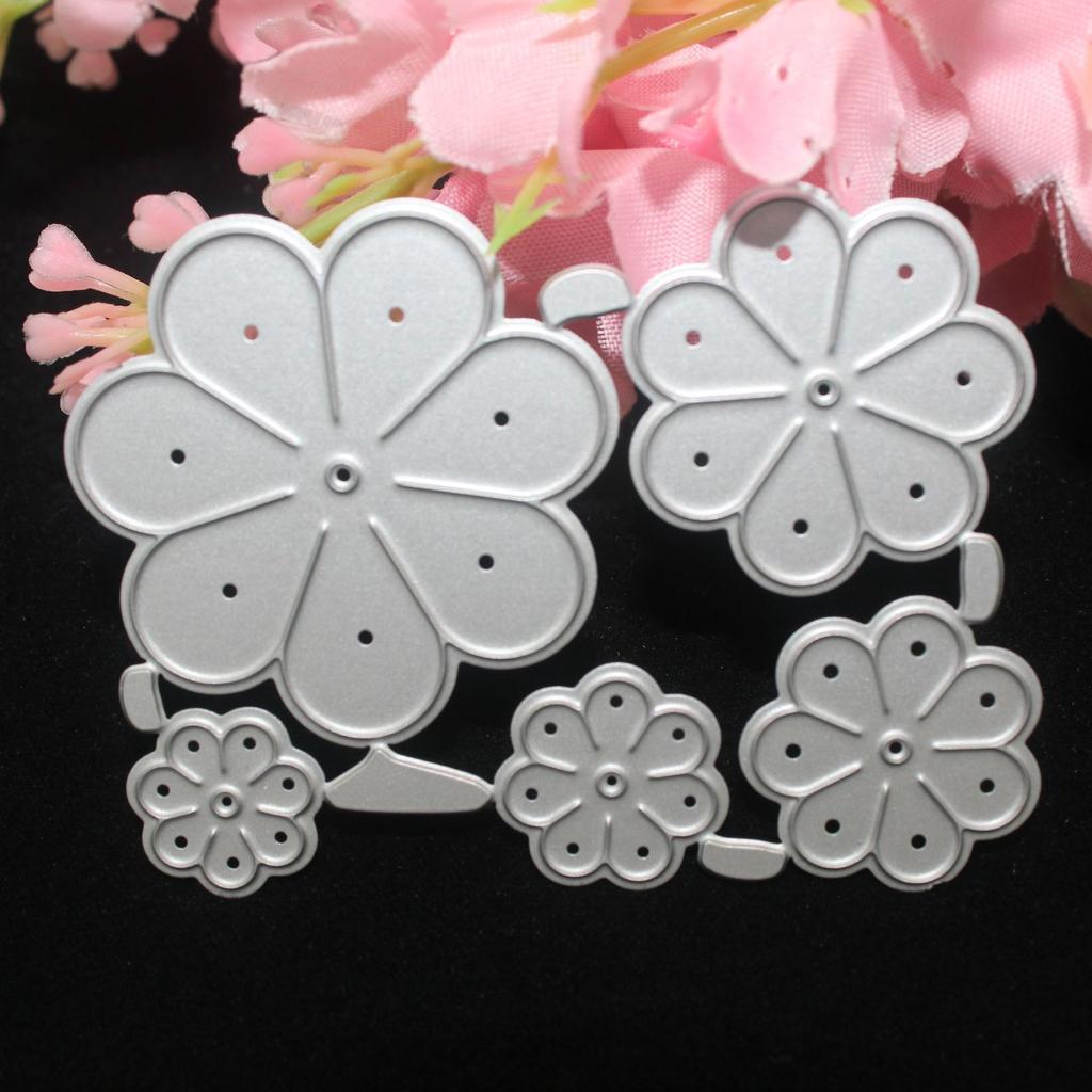 5ks Kovové vykrajovátka a šablony květin pro Scrapbooking Dekorativní ražba Ruční práce Vykrajování