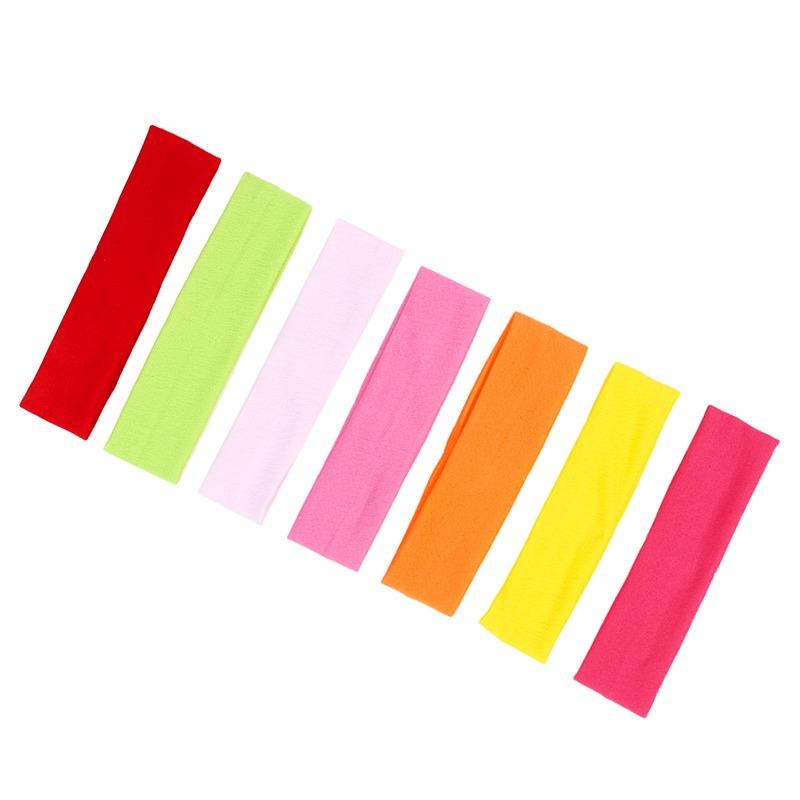

7PCS Solid Color Elastic Sports Headband with Wide Rim Yoga Sweat Wicking Headband Fashion Headband Hair Accessory 20cm Length