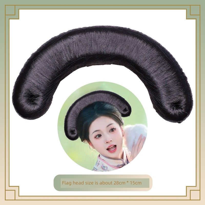 

Плед скатерть династии Цин, скатерть с кисточками из шелка-бун, скатерть для головы, моделирование для фото, головной убор, скатерть для волос, парик для старинного костюма 675 Large Flag Head Single