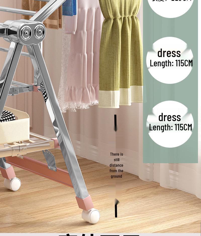 Floor-Standing Folding Towel and Clothes Rack for Hairdressing Salons and Barber Shops