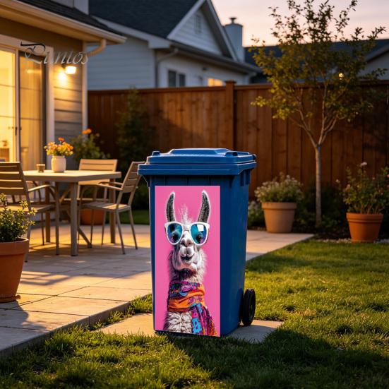 No Residue Bin Wraps Fun Animal Trash Can Stickers, Self?Adhesive Decals for Outdoor Funny Yard Decorations Garbage Can, Mailbox Storage Box