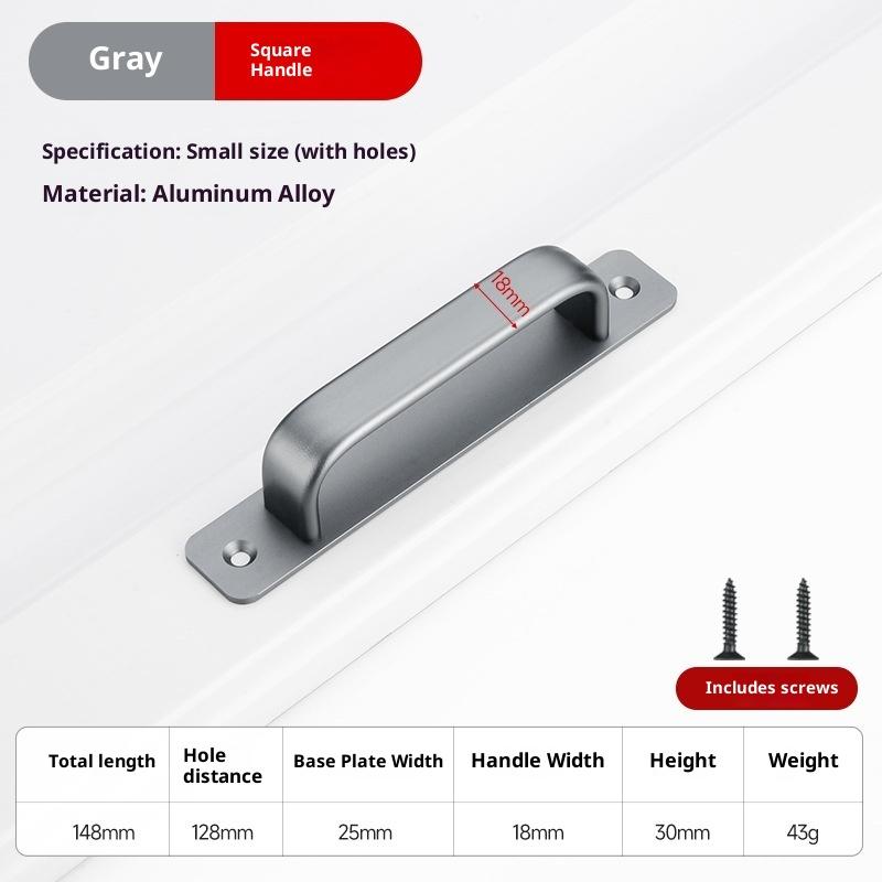 Aluminum Alloy Handle Glass Sliding Door Window Drawer Wardrobe Drill-free Push-pull Bathroom Sticker Door Handle