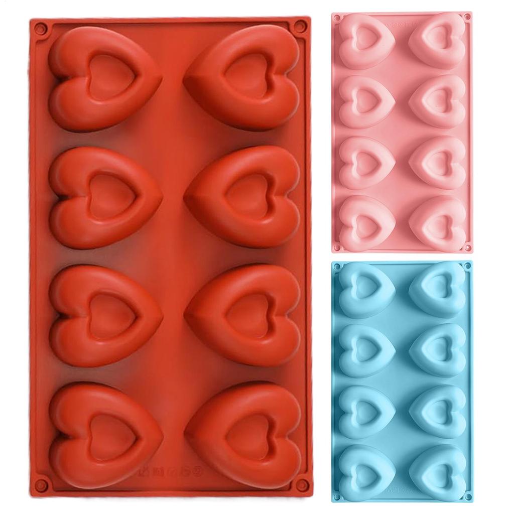 Heart Shaped Silicone Cake Mold Heart Chocolate Pastry Molds DIY Baking Decoration Kitchen Ice Cubes Crystal Epoxy Mould