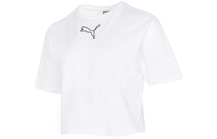 PUMA Downtown Crop Tops Women s White Crew Neck Moderate 845965-02 XL