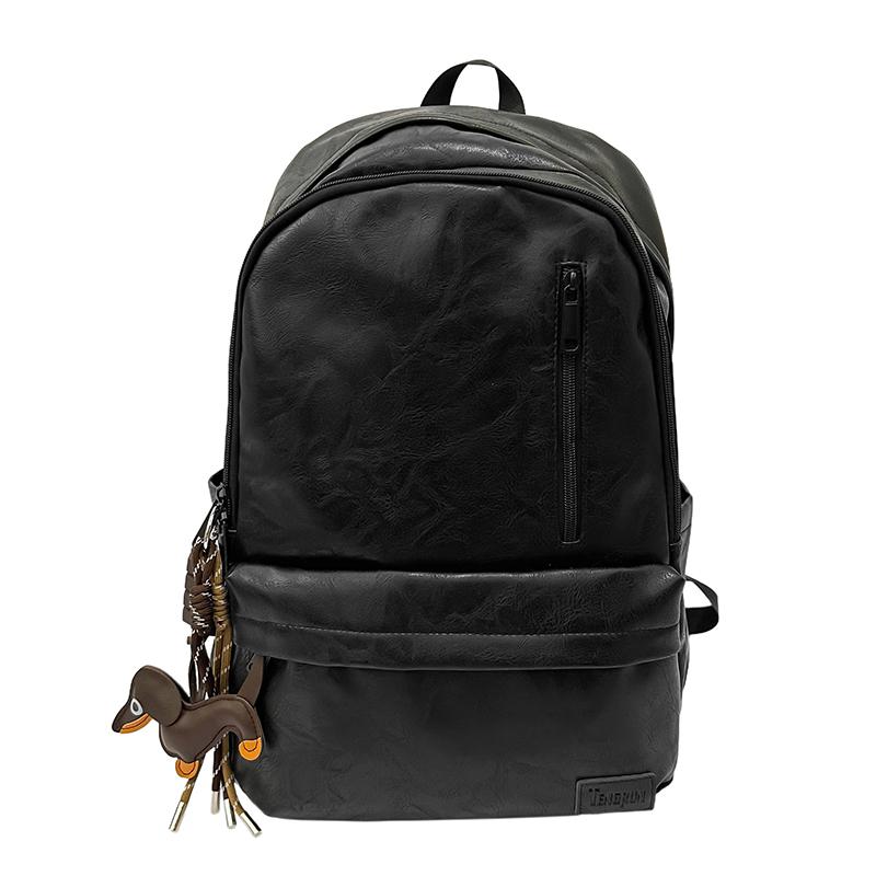 PU Backpack Student Waterproof School Bag Computer Backpack чёрный