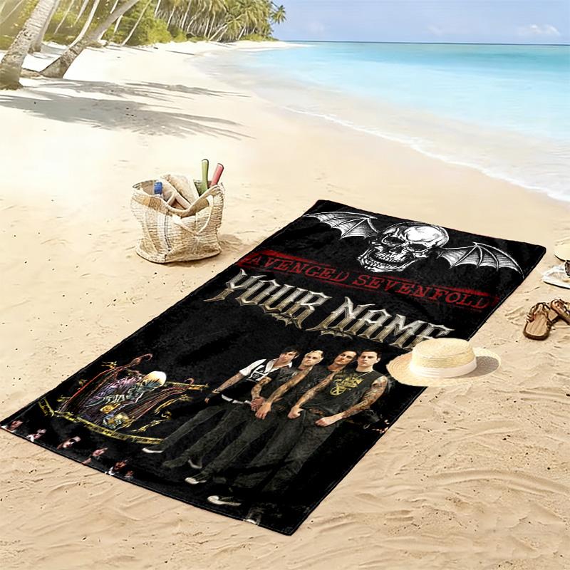 Name Custom Avenged sevenfold Print Beach Towel, Large Soft Quick Dry Towel for Beach Camping Swimming