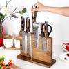 Double Side Magnetic Knife Holder Acacia Wood Universal Knife Holder Home Knife Cutlery Storage Rack Kitchen Counter Organizer